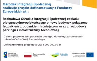 Afisz informacyjny o dofinansowaniu rozbudowy OIS z Funduszy Europejskich